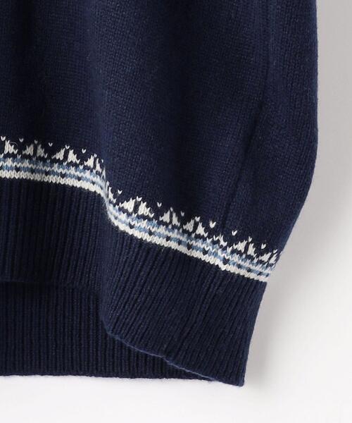 green label relaxing（グリーンレーベルリラクシング）の「ノルディック ジャカード クルーネック ニット（ニット/セーター・メンズ・ネイビー/オフホワイト・S/M/L/XL）」の12枚目の写真