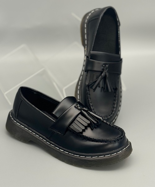ブラックレザー厚底ローファー セール】タッセル付き厚底ローファー（ローファー）｜ANOTHER S