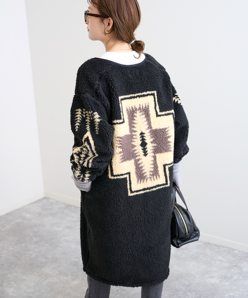 SLOBE IENA（スローブイエナ）の「【PENDLETON/ペンドルトン】 Boa Zip Crewneck Longカーディガン（カーディガン/ボレロ・レディース・ブラック・FREE）」の20枚目の写真