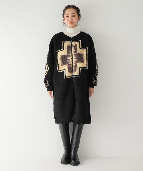 SLOBE IENA（スローブイエナ）の「【PENDLETON/ペンドルトン】 Boa Zip Crewneck Longカーディガン（カーディガン/ボレロ・レディース・ブラック・FREE）」の21枚目の写真