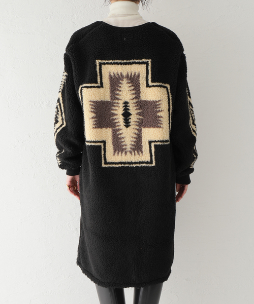 SLOBE IENA（スローブイエナ）の「【PENDLETON/ペンドルトン】 Boa Zip Crewneck Longカーディガン（カーディガン/ボレロ・レディース・ブラック・FREE）」の9枚目の写真