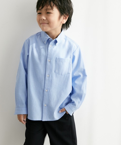 ROPE' PICNIC（ロペピクニック）の「【BOYS】入卒式にも/Rロゴ刺繍入りシャツ（シャツ/ブラウス・キッズ・サックスブルー/ホワイト・110/120/130）」の2枚目の写真