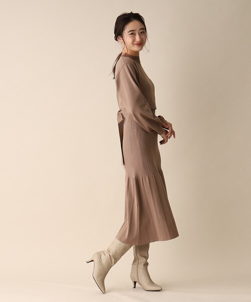 OPAQUE.CLIP（オペークドットクリップ）の「◆レイヤードセットニットワンピース（ワンピース・レディース・ブラウン系その他/オフホワイト/ブラック・38）」の13枚目の写真