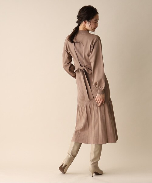 OPAQUE.CLIP（オペークドットクリップ）の「◆レイヤードセットニットワンピース（ワンピース・レディース・ブラウン系その他/オフホワイト/ブラック・38）」の14枚目の写真