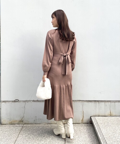 OPAQUE.CLIP（オペークドットクリップ）の「◆レイヤードセットニットワンピース（ワンピース・レディース・ブラウン系その他/オフホワイト/ブラック・38）」の17枚目の写真