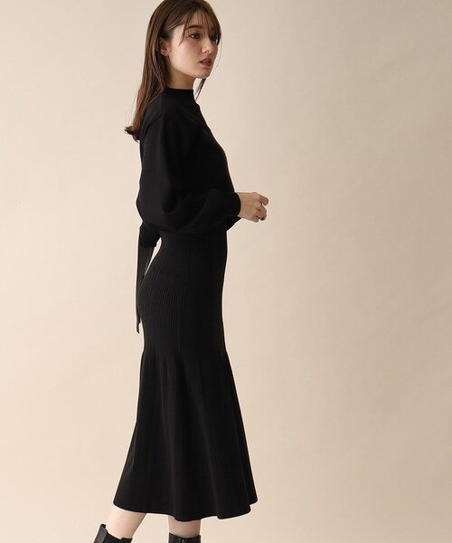 OPAQUE.CLIP（オペークドットクリップ）の「◆レイヤードセットニットワンピース（ワンピース・レディース・ブラウン系その他/オフホワイト/ブラック・38）」の2枚目の写真