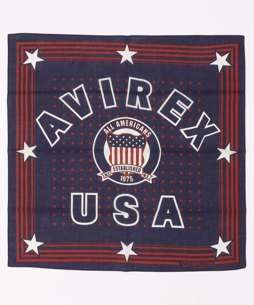 AVIREX(アヴィレックス)の「BANDANA / バンダナ / AVIREX / アヴィレックス(バンダナ/スカーフ・メンズ・ブラック/ネイビー・F)」の1枚目の写真