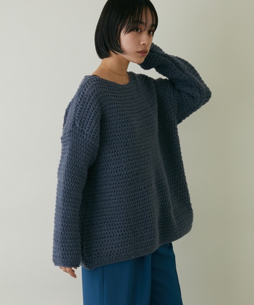 mebole(メボレ)の「ローゲージルーズニット(ニット/セーター・レディース・ホワイト/グレー/ベージュ/ピンク・FREE)」の10枚目の写真