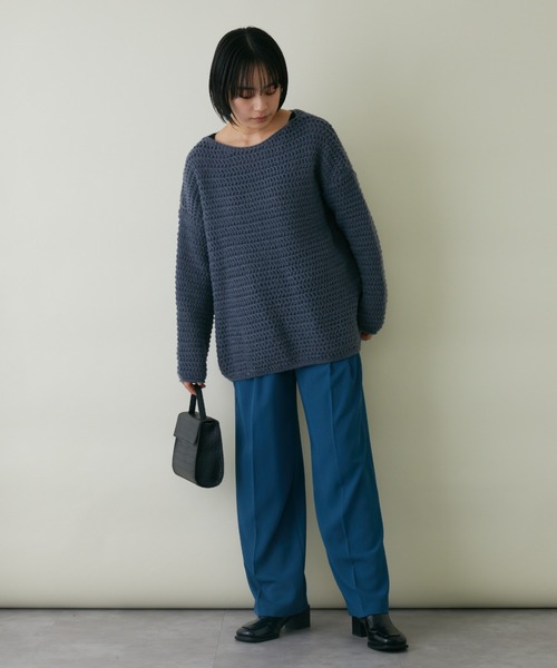 mebole(メボレ)の「ローゲージルーズニット(ニット/セーター・レディース・ホワイト/グレー/ベージュ/ピンク・FREE)」の18枚目の写真