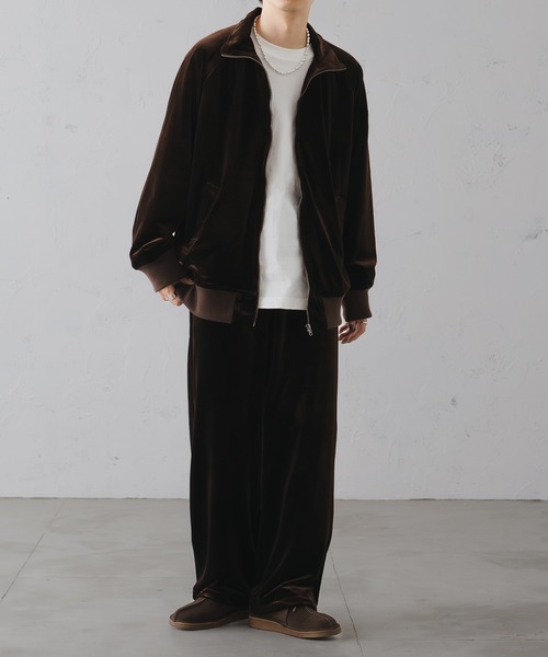 epnok(エプノック)の「ベロアルーズトラックジャケット/Velour Loose Track Jacket(ブルゾン・メンズ・ブラウン/ネイビー・MEDIUM/LARGE)」の9枚目の写真