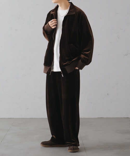 epnok(エプノック)の「ベロアルーズトラックジャケット/Velour Loose Track Jacket(ブルゾン・メンズ・ブラウン/ネイビー・MEDIUM/LARGE)」の8枚目の写真