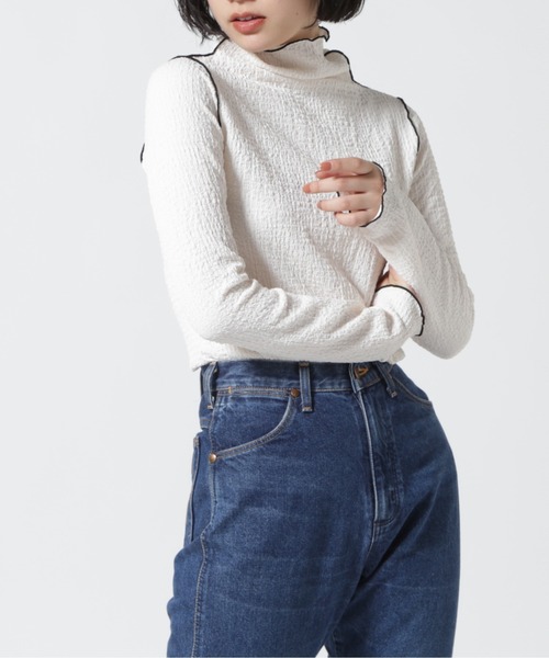 DETAILS(ディテールズ)の「DETAILS/ディテイルズ/TCクレープカットソー(Tシャツ/カットソー・レディース・ブラック/アイボリー・F)」の2枚目の写真