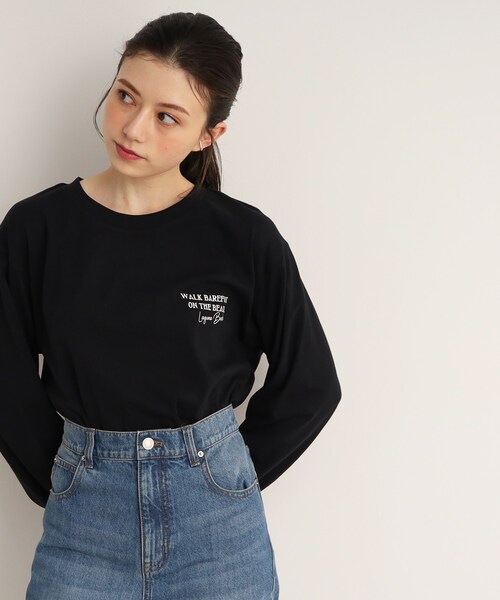 SHOO・LA・RUE（シューラルー）の「◆色違いで揃えておきたい！長袖プリントTシャツ（Tシャツ/カットソー・レディース・オフホワイト/チャコール/ホワイト系3/ホワイト系6/ホワイト系7/ブラック系3/パープル系1/ライトグリーン・04/03/02）」の17枚目の写真