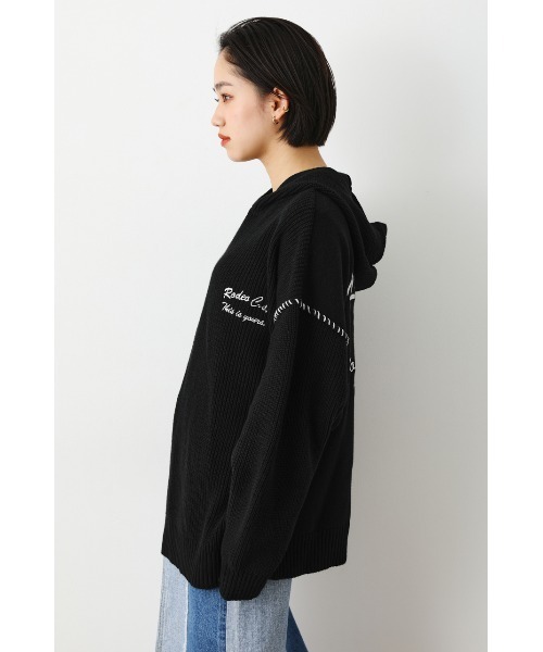 RODEO CROWNS WIDE BOWL（ロデオクラウンズワイドボウル）の「バルーンスリーブニットフーディー（パーカー・レディース・アイボリー/サックスブルー/ブラック・FREE）」の12枚目の写真