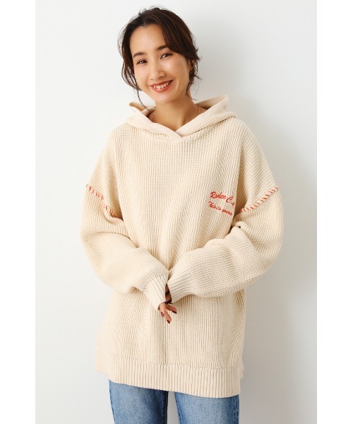 RODEO CROWNS WIDE BOWL（ロデオクラウンズワイドボウル）の「バルーンスリーブニットフーディー（パーカー・レディース・アイボリー/サックスブルー/ブラック・FREE）」の14枚目の写真