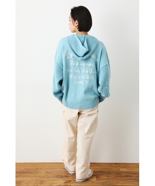 RODEO CROWNS WIDE BOWL（ロデオクラウンズワイドボウル）の「バルーンスリーブニットフーディー（パーカー・レディース・アイボリー/サックスブルー/ブラック・FREE）」の8枚目の写真