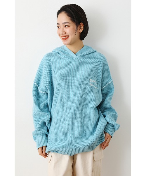 RODEO CROWNS WIDE BOWL（ロデオクラウンズワイドボウル）の「バルーンスリーブニットフーディー（パーカー・レディース・アイボリー/サックスブルー/ブラック・FREE）」の11枚目の写真