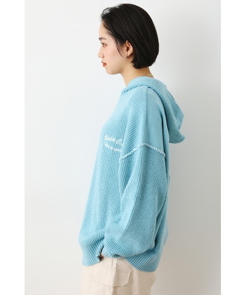 RODEO CROWNS WIDE BOWL（ロデオクラウンズワイドボウル）の「バルーンスリーブニットフーディー（パーカー・レディース・アイボリー/サックスブルー/ブラック・FREE）」の17枚目の写真