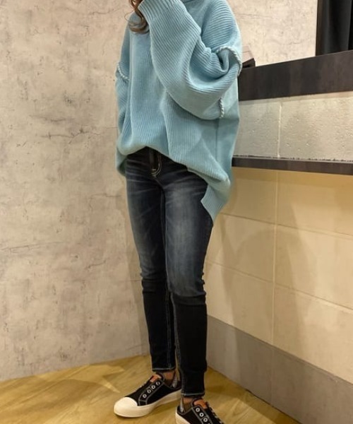 RODEO CROWNS WIDE BOWL（ロデオクラウンズワイドボウル）の「バルーンスリーブニットフーディー（パーカー・レディース・アイボリー/サックスブルー/ブラック・FREE）」の22枚目の写真