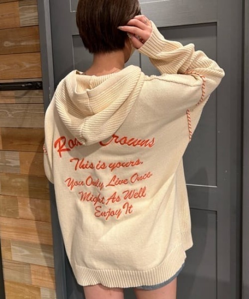 RODEO CROWNS WIDE BOWL（ロデオクラウンズワイドボウル）の「バルーンスリーブニットフーディー（パーカー・レディース・アイボリー/サックスブルー/ブラック・FREE）」の21枚目の写真