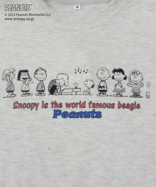 PEANUTS(ピーナッツ)の「【SNOOPY】スヌーピーと仲間たち スウェットロンT(スウェット・レディース・ピンク/ライトグリーン/オートミール/ブルー/チャコールグレー/サックスブルー・M/L/LL)」の8枚目の写真