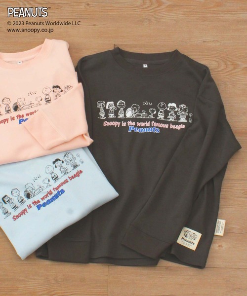 PEANUTS(ピーナッツ)の「【SNOOPY】スヌーピーと仲間たち スウェットロンT(スウェット・レディース・ピンク/ライトグリーン/オートミール/ブルー/チャコールグレー/サックスブルー・M/L/LL)」の14枚目の写真