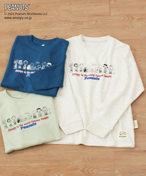 PEANUTS(ピーナッツ)の「【SNOOPY】スヌーピーと仲間たち スウェットロンT(スウェット・レディース・ピンク/ライトグリーン/オートミール/ブルー/チャコールグレー/サックスブルー・M/L/LL)」の13枚目の写真