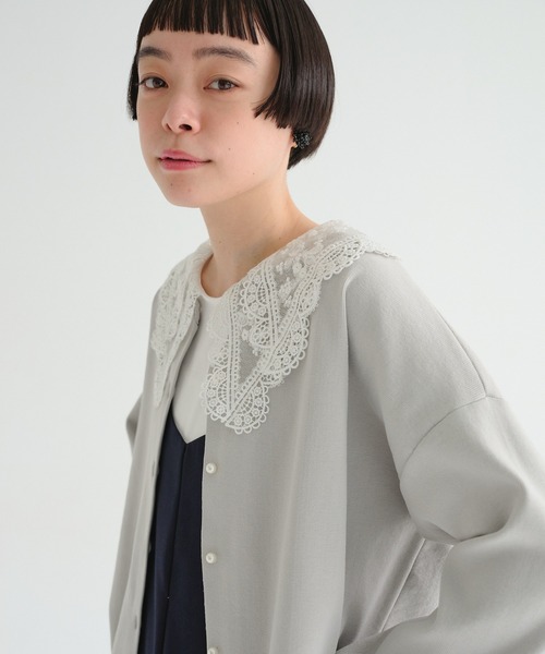 PUAL CE CIN（ピュアルセシン）の「重ねレース襟インナー（タンクトップ・レディース・ブラック/オフホワイト・FREE）」の10枚目の写真