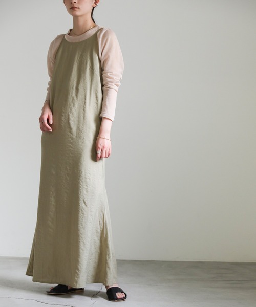 select MOCA（セレクトモカ）の「アメリカンスリーブロングキャミワンピース（ワンピース・レディース・ブラック/ライトカーキ・FREE）」の17枚目の写真