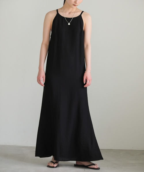 select MOCA（セレクトモカ）の「アメリカンスリーブロングキャミワンピース（ワンピース・レディース・ブラック/ライトカーキ・FREE）」の6枚目の写真