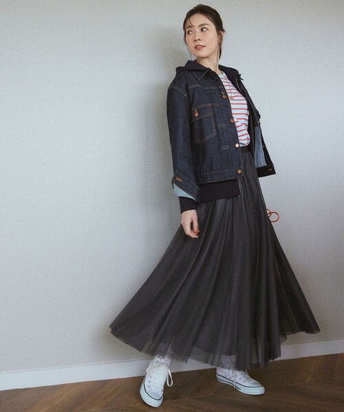 23区(ニジュウサンク)の「【洗える】23区DENIM ストレッチ ジャケット(デニムジャケット・レディース・スカイブルー系/ネイビー系・38/40/36)」の6枚目の写真