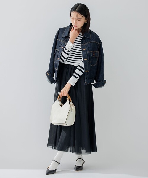 23区(ニジュウサンク)の「【洗える】23区DENIM ストレッチ ジャケット(デニムジャケット・レディース・スカイブルー系/ネイビー系・38/40/36)」の7枚目の写真