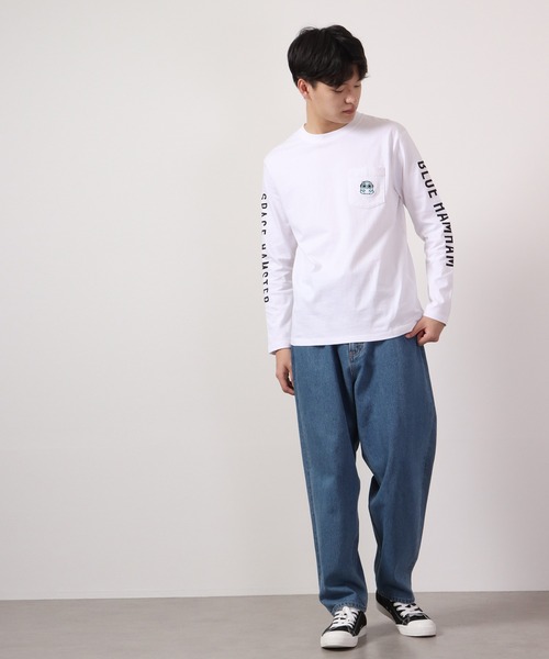 m2179 BLUE JAM ブルージャム カットソー 長袖 Loe Denim Long Sleeve Shirt in Blue Vintage | JAG