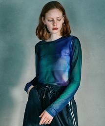 マルチプリントシアーキャミワンピース/Multi Printed See