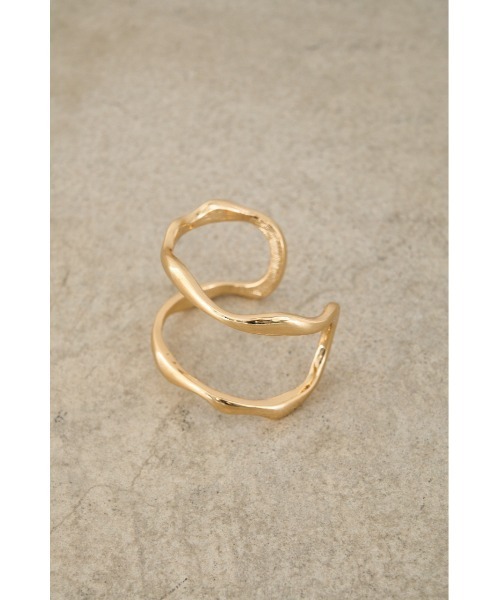 AZUL by moussy（アズールバイマウジー）の「DOUBLE RING BANGLES/ダブルリングバングル（バングル/リストバンド・レディース・シルバー/ゴールド系その他・FREE）」の4枚目の写真