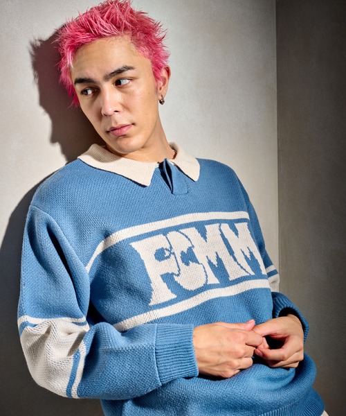 FCMM(エフシーエムエム)の「【日本限定アイテム】BI COLOR KINT POLO/バイカラーニットポロ(ニット/セーター・メンズ・ブラック/グリーン/ブルー・LARGE/MEDIUM)」の3枚目の写真