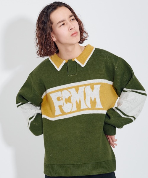 FCMM(エフシーエムエム)の「【日本限定アイテム】BI COLOR KINT POLO/バイカラーニットポロ(ニット/セーター・メンズ・ブラック/グリーン/ブルー・LARGE/MEDIUM)」の2枚目の写真