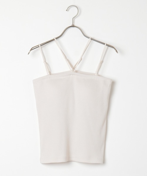 Honeys(ハニーズ)の「カップ付ベアトップ(キャミソール・レディース・ライトベージュ/ホワイト/ブラック・L/M/S)」の1枚目の写真