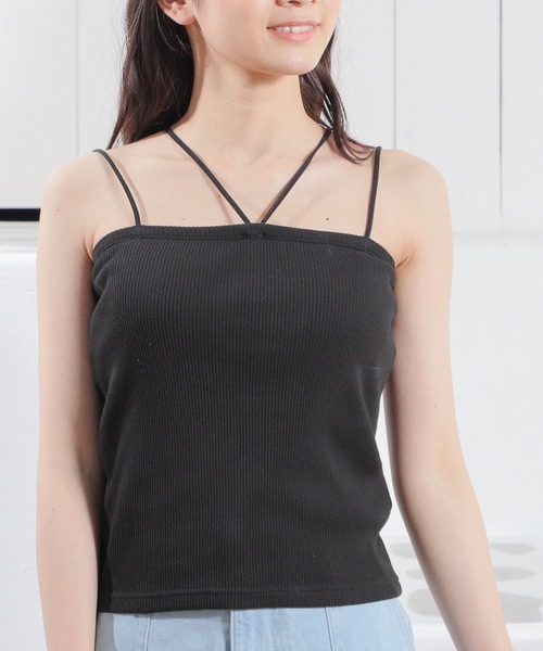 Honeys(ハニーズ)の「カップ付ベアトップ(キャミソール・レディース・ライトベージュ/ホワイト/ブラック・L/M/S)」の3枚目の写真