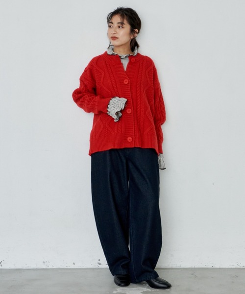 Libra Cue（リブラ キュー）の「バレルシルエットカーブデニムパンツ（デニムパンツ・レディース・ネイビー/ライトブルー/ホワイト・1/2）」の5枚目の写真