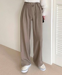 BEIDELLI | [BELLIDE MADE] リボンハイウエストストレートスラックスパンツ(スラックス)