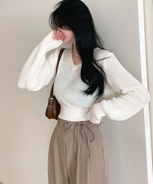 BEIDELLI（ベイデリー）の「[BELLIDE MADE] リボンハイウエストストレートスラックスパンツ（スラックス・レディース・モカ・SMALL/MEDIUM）」の2枚目の写真