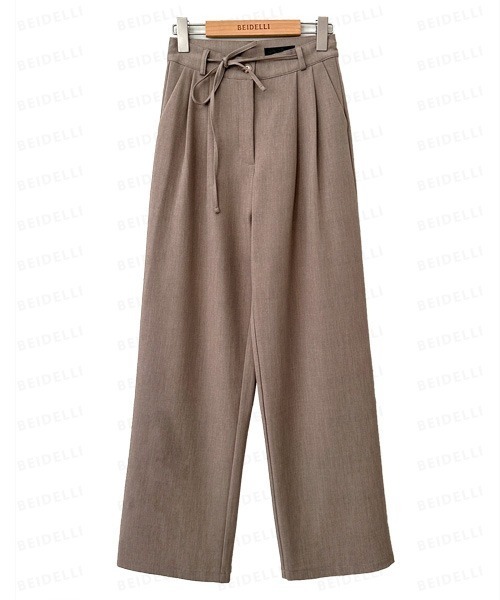 BEIDELLI（ベイデリー）の「[BELLIDE MADE] リボンハイウエストストレートスラックスパンツ（スラックス・レディース・モカ・SMALL/MEDIUM）」の10枚目の写真