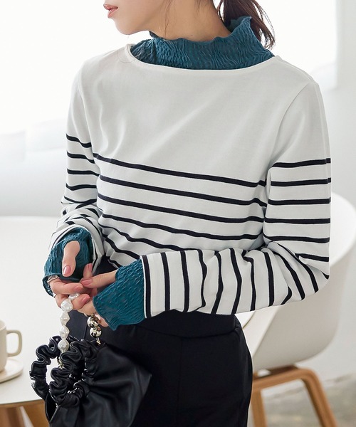 KOBE LETTUCE(コウベレタス)の「シアージャガードフィンガーホールプルオーバー(その他トップス・レディース・オフホワイト/ライム/ラベンダー/ブルー/ブラック・FREE)」の13枚目の写真