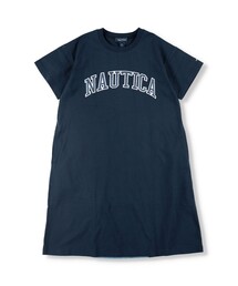 NAUTICA（ノーティカ）の「【NAUTICA/ノーティカ】サテンアップリケロゴ半袖ワンピース（ワンピース・キッズ）」