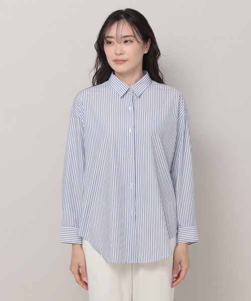 Elura（エルーラ）の「アイロンいらずレギュラーシャツ（シャツ/ブラウス・レディース・ホワイト系その他5/ネイビー/ホワイト・LARGE/MEDIUM/SMALL）」の12枚目の写真