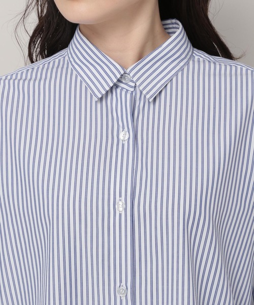 Elura（エルーラ）の「アイロンいらずレギュラーシャツ（シャツ/ブラウス・レディース・ホワイト系その他5/ネイビー/ホワイト・LARGE/MEDIUM/SMALL）」の15枚目の写真