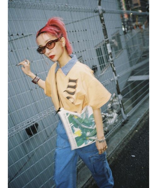 jouetie(ジュエティ)の「me jane クロップド Tシャツ【コラボ】(Tシャツ/カットソー・レディース・ブラック/オフホワイト/オレンジ・MEDIUM)」の16枚目の写真