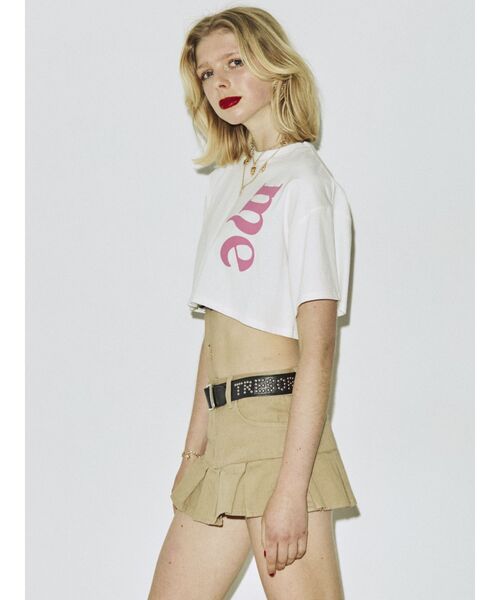 jouetie(ジュエティ)の「me jane クロップド Tシャツ【コラボ】(Tシャツ/カットソー・レディース・ブラック/オフホワイト/オレンジ・MEDIUM)」の5枚目の写真