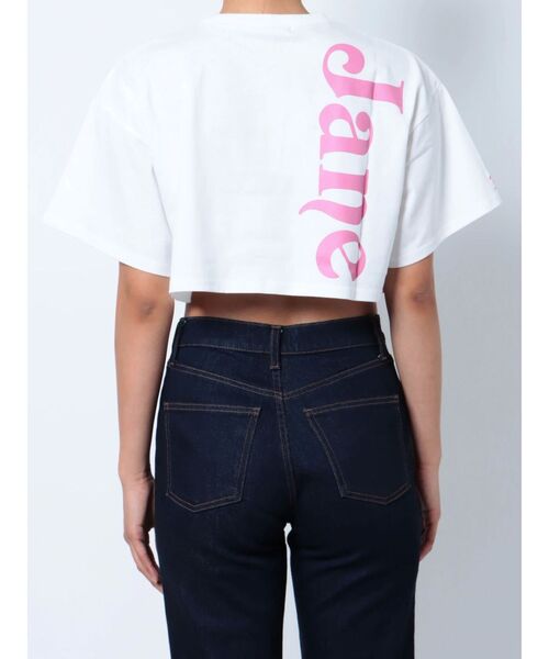 jouetie(ジュエティ)の「me jane クロップド Tシャツ【コラボ】(Tシャツ/カットソー・レディース・ブラック/オフホワイト/オレンジ・MEDIUM)」の6枚目の写真